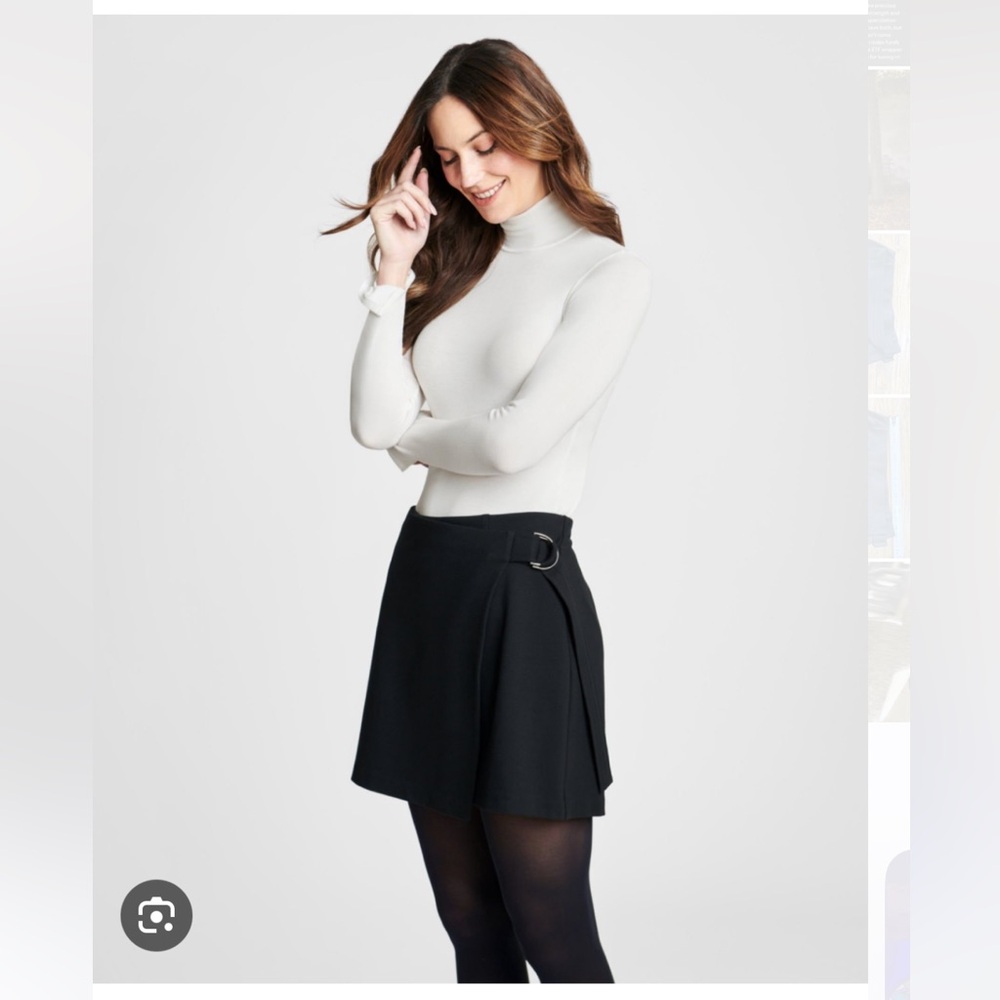 SPANX Black Wrap-Detail Mini Skirt